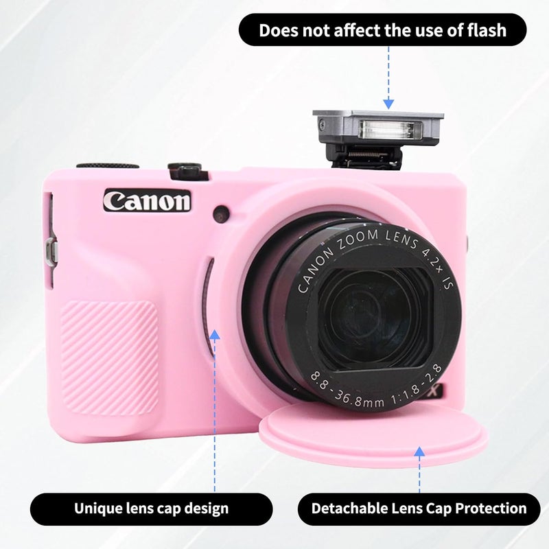 Rieibi Silicone Case for Canon G7X Mark III Case, G7X Mark III Accessories with 2 pcs sreen Protectors,Detachable Lens Cover for Canon G7X Mark III Cover - Image 3